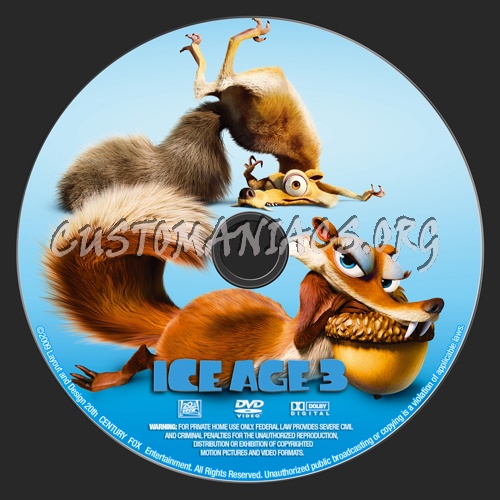 ice age 3 dvd label