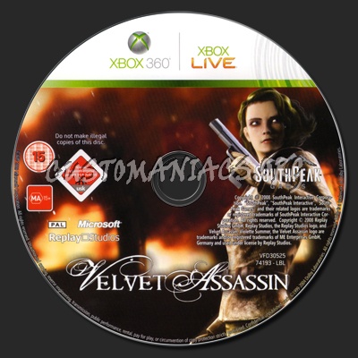 Velvet Assassin dvd label