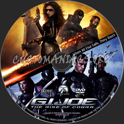 G.I. Joe The Rise Of Cobra dvd label