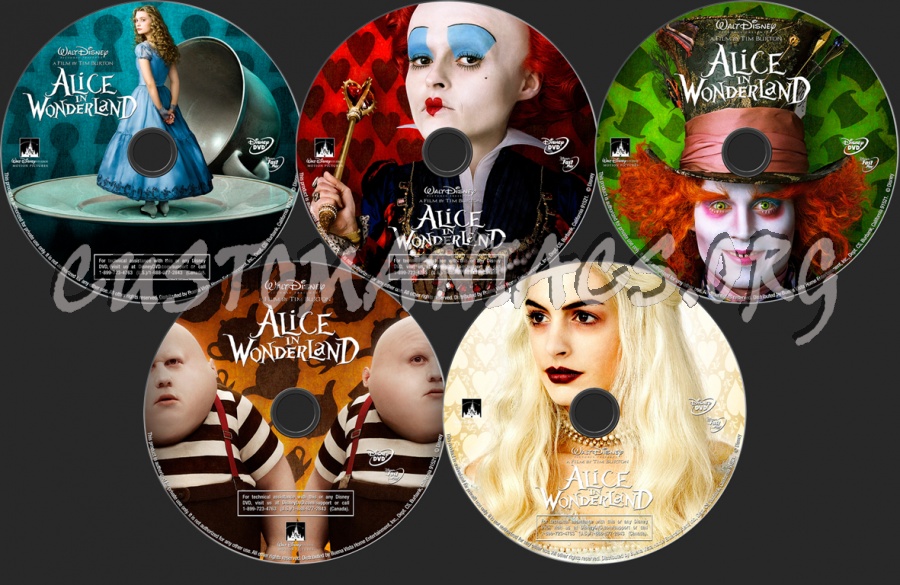 Alice in Wonderland dvd label