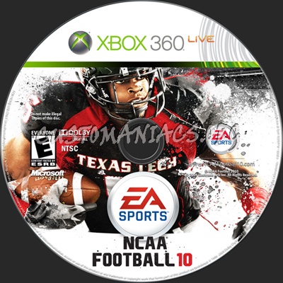 NCAA Football 10 dvd label