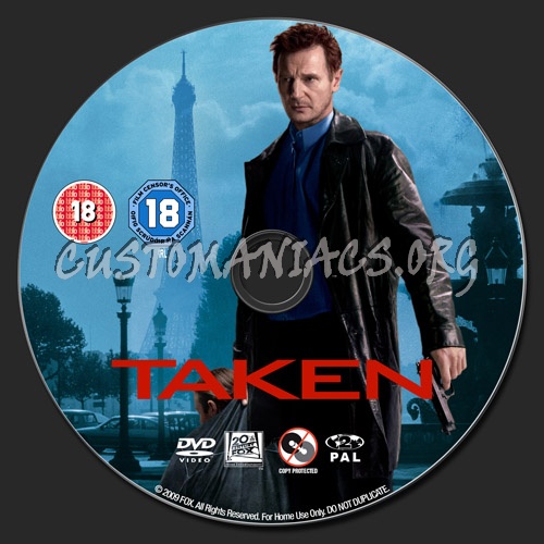 Taken dvd label