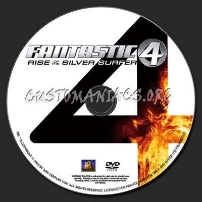 Fantastic Four Rise Silver Surfer dvd label