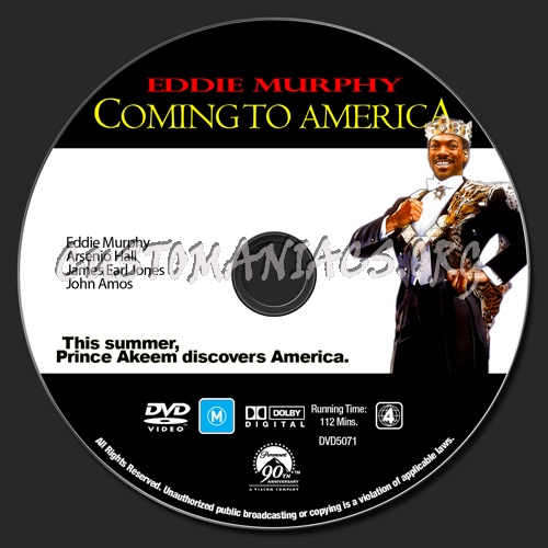 Eddie Murphy Collection - Coming To America dvd label