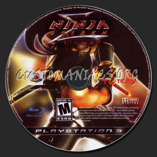 Ninja Gaiden Sigma dvd label