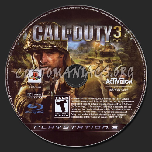 Call of Duty 3 dvd label