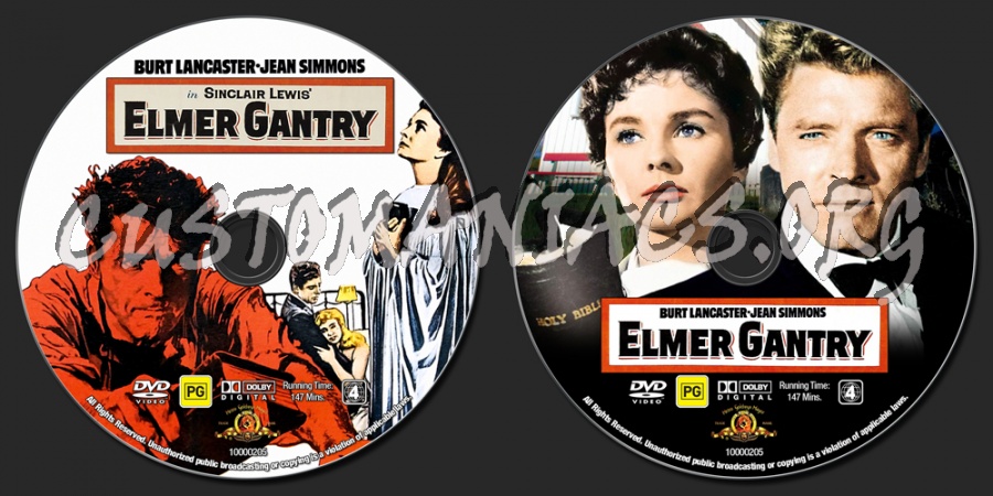 Elmer Gantry dvd label