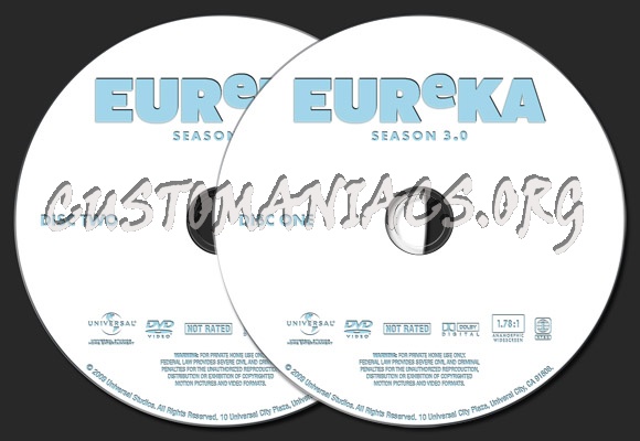 Eureka Season 3.0 dvd label