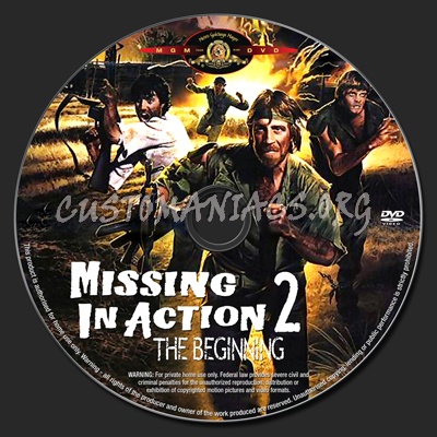 Missing in Action 2 The Beginning dvd label