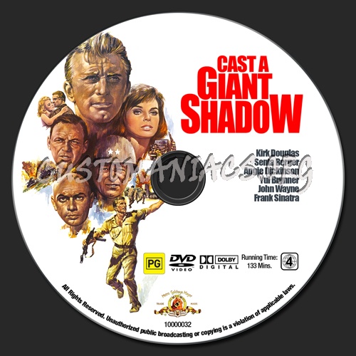 Cast A Giant Shadow dvd label