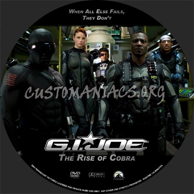 G.I. Joe The Rise of Cobra dvd label