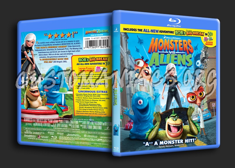 Monsters vs Aliens blu-ray cover