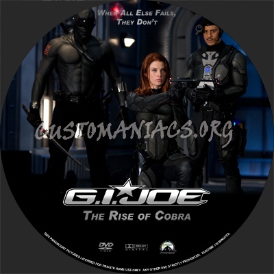 G.I. Joe The Rise of Cobra dvd label