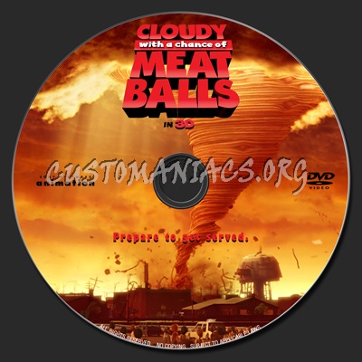 Cloudy With A Chance Of Meatballs dvd label