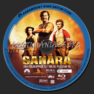 Sahara blu-ray label