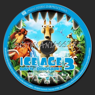 Ice Age 3: Dawn of The Dinosaurs blu-ray label