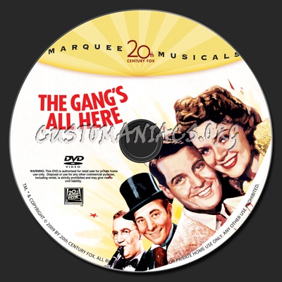 The Gang's All Here dvd label