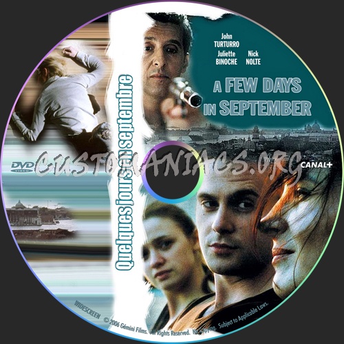 A Few Days In September aka Quelques jours en septembre dvd label