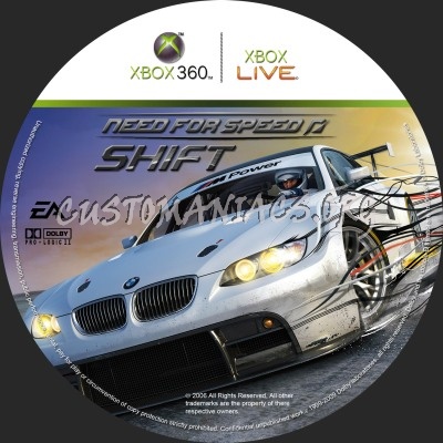 Need For Speed Shift dvd label