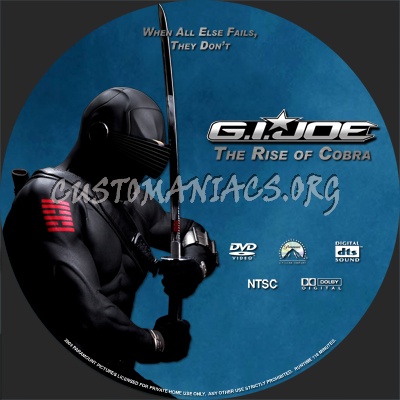 G.I. Joe The Rise of Cobra dvd label