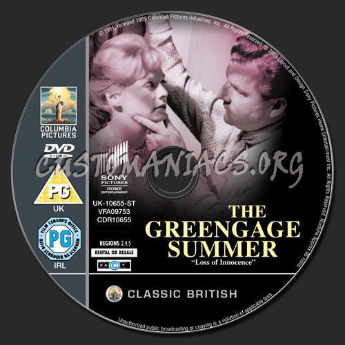 The Greengage Summer dvd label