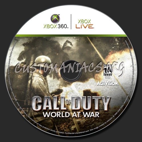 Call of Duty World At War dvd label