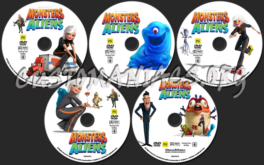 Monsters vs Aliens dvd label