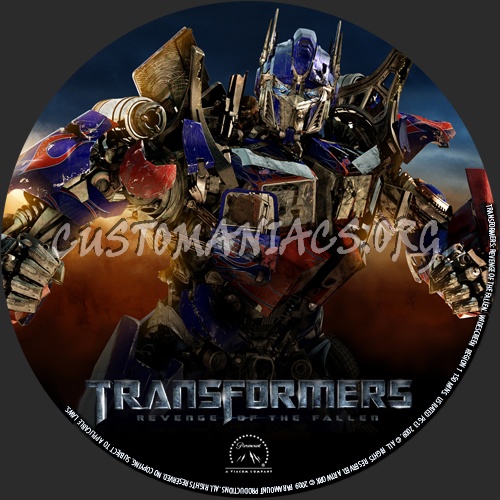 Transformers: Revenge of the Fallen dvd label