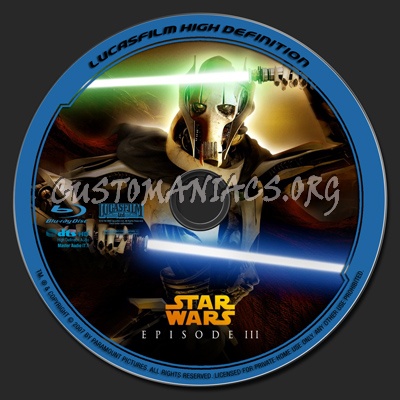 Star Wars III blu-ray label