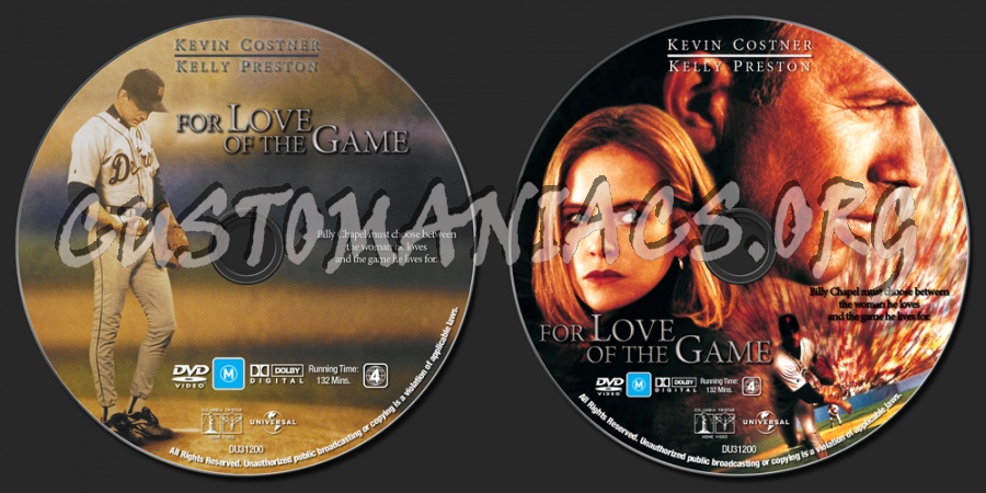 For Love Of The Game dvd label