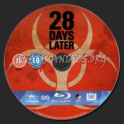 28 Days Later blu-ray label