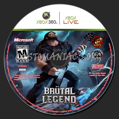 Brutal Legend dvd label