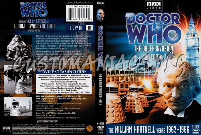 Doctor Who 10 Dalek Invasion of Earth dvd cover - DVD Covers