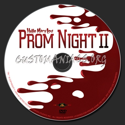 Hello Mary Lou Prom Night II dvd label