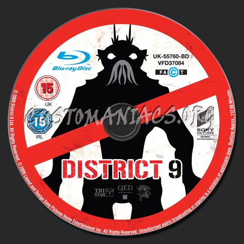 District 9 blu-ray label