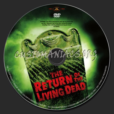 The Return Of The Living Dead dvd label