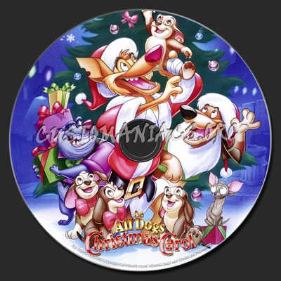 An All Dogs Christmas Carol dvd label