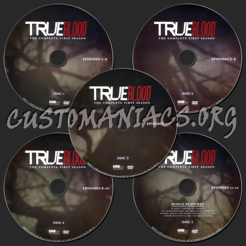 True Blood Season 1 dvd label