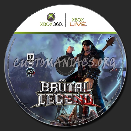 Brutal Legend dvd label