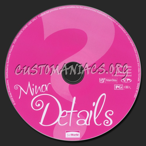 Minor Details dvd label