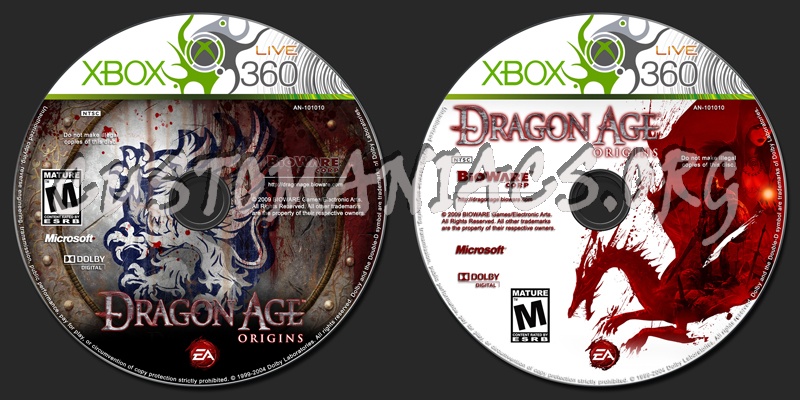 Dragon Age Origins dvd label