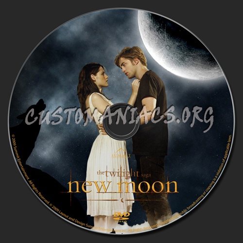 The Twilight Saga - New Moon dvd label