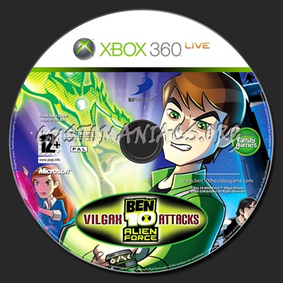 Ben 10 Alien Force Vilgax Attacks dvd label