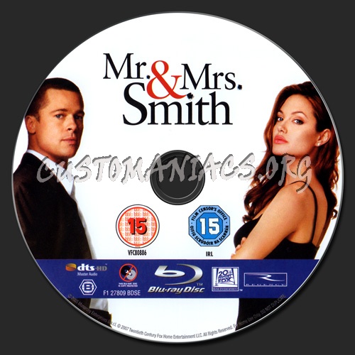 Mr and Mrs Smith blu-ray label