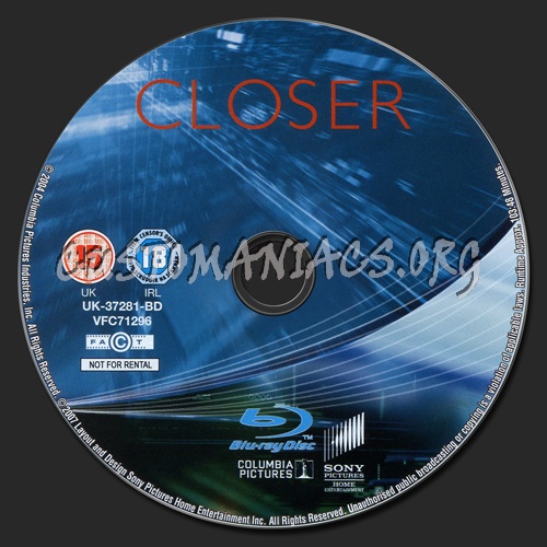 Closer blu-ray label