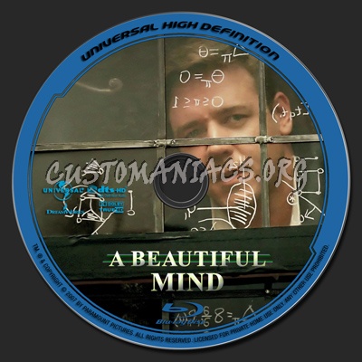 A Beautiful Mind blu-ray label