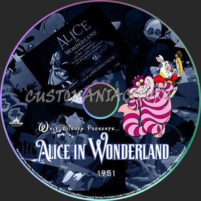 Alice In Wonderland - 1951 dvd label