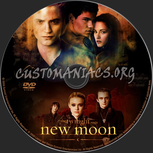 The Twilight Saga New Moon dvd label