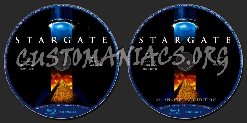 Stargate : The Movie blu-ray label