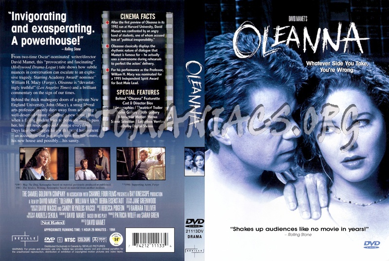 Oleanna dvd cover